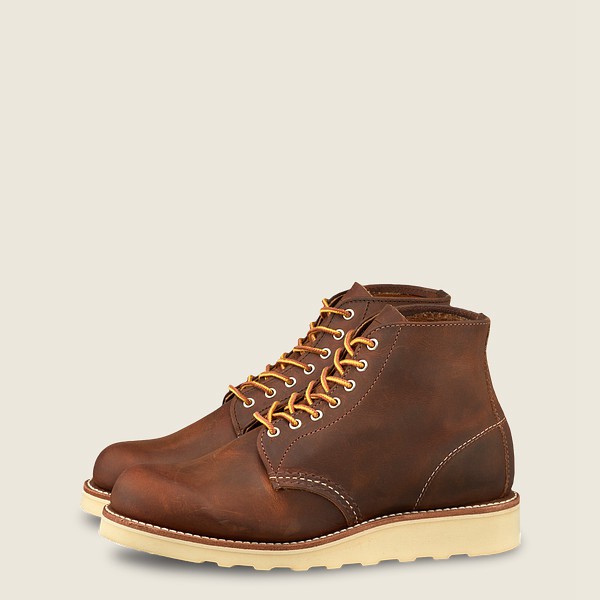 Red Wing Heritage Boots Dark Brown - Red Wing Womens 6-inch Round Toe - Short Rough & Tough Leather
